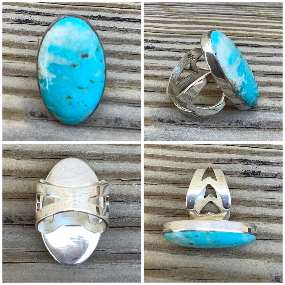Sterling 925 Silver Authentic Turquoise Ring - image 1
